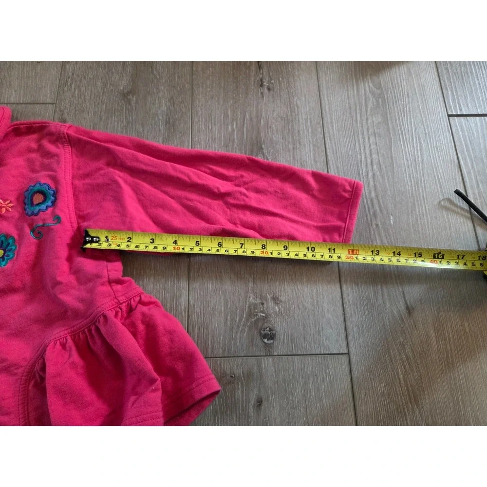 Vintage Gymboree Rainbow Tag 90s Pink Embroidered Coat Button Shirt Girls Large